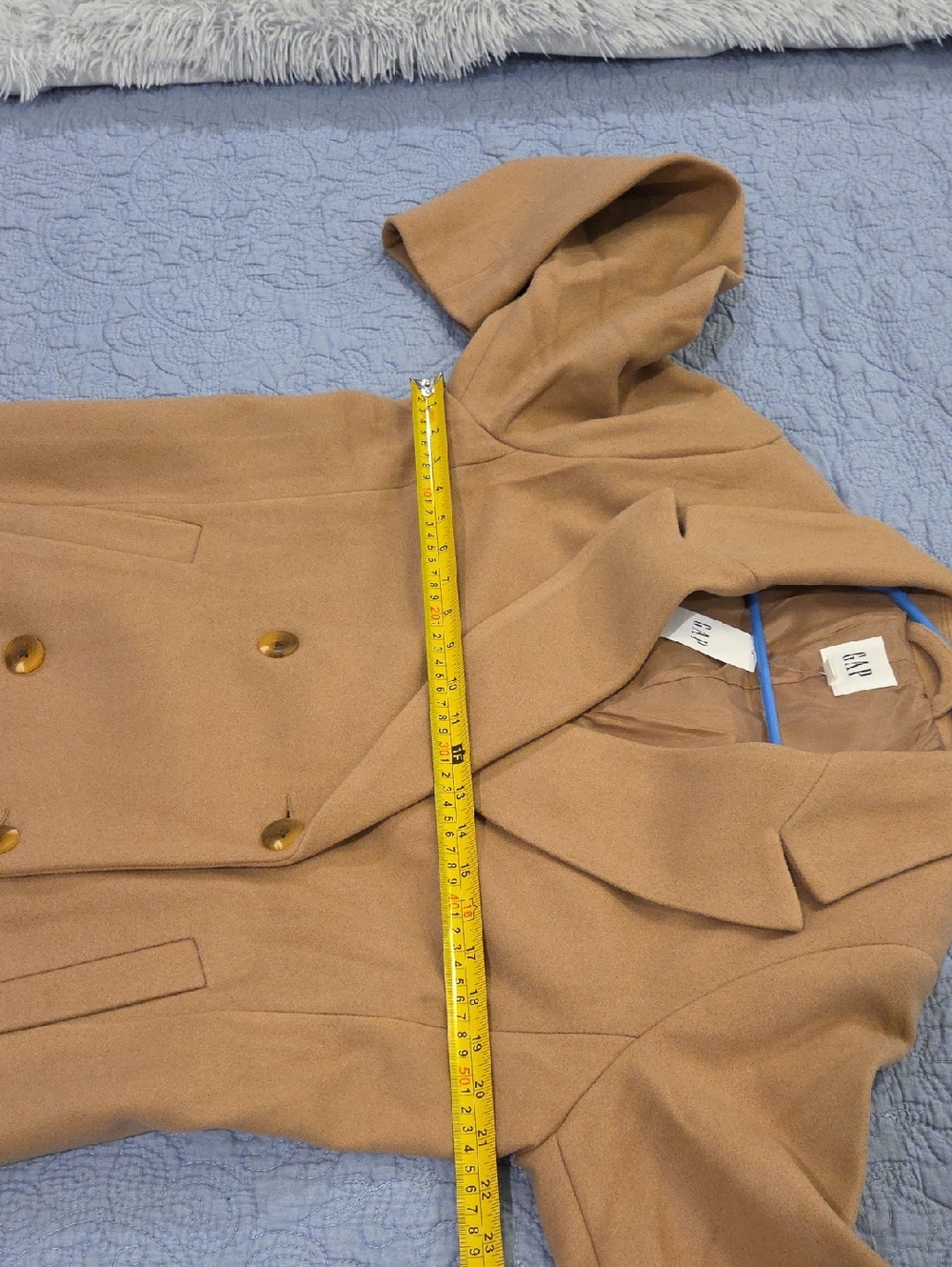 GAP Double-Breasted Camel Pea Coat Size L, New With Tags! - Picture 9 of 10